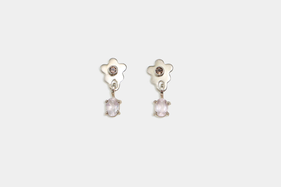 Maimoun Shana Cave Rose Quartz Flower Stud