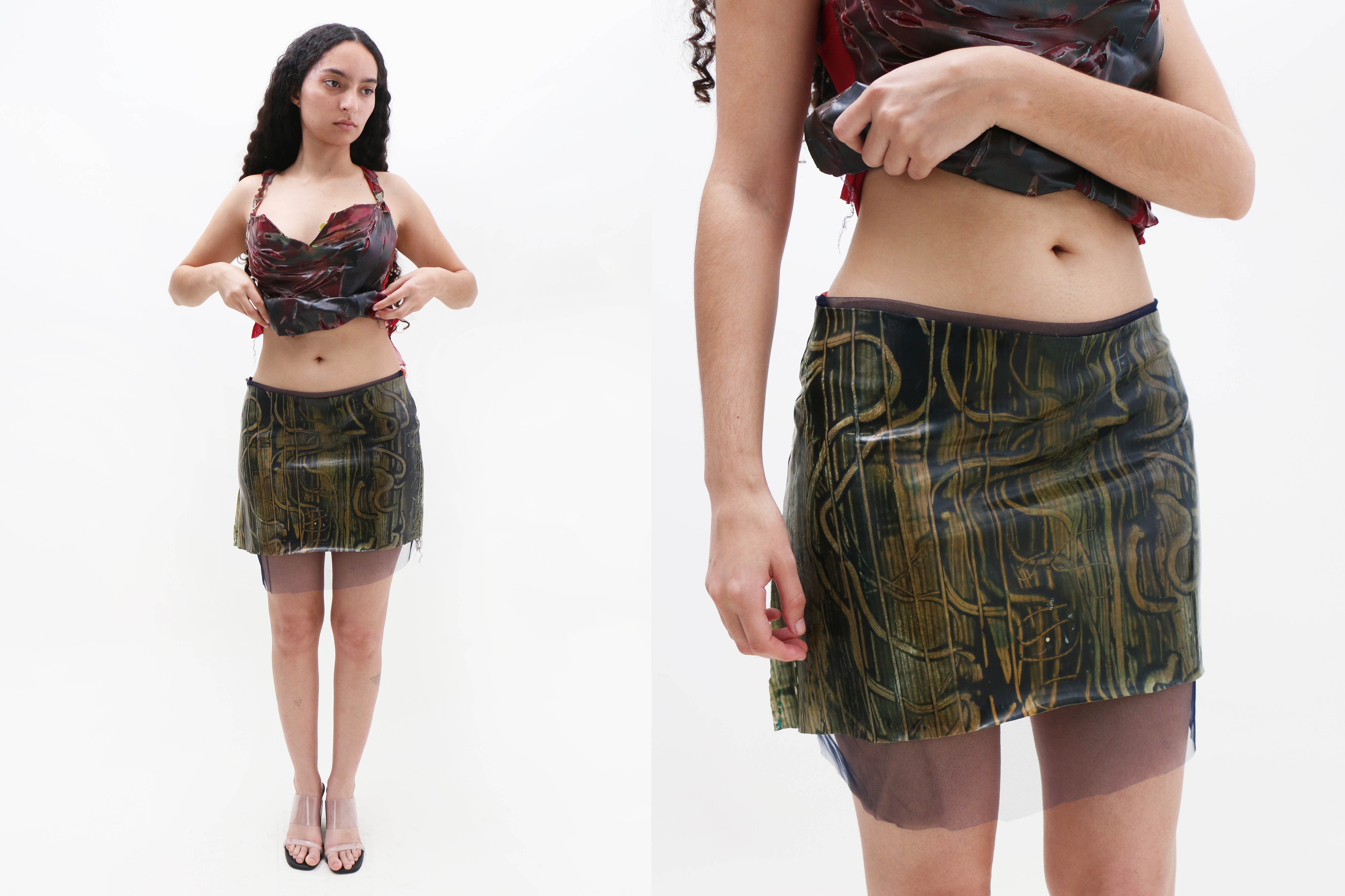 Maimoun SOS SKYN Ooze Latex Skirt