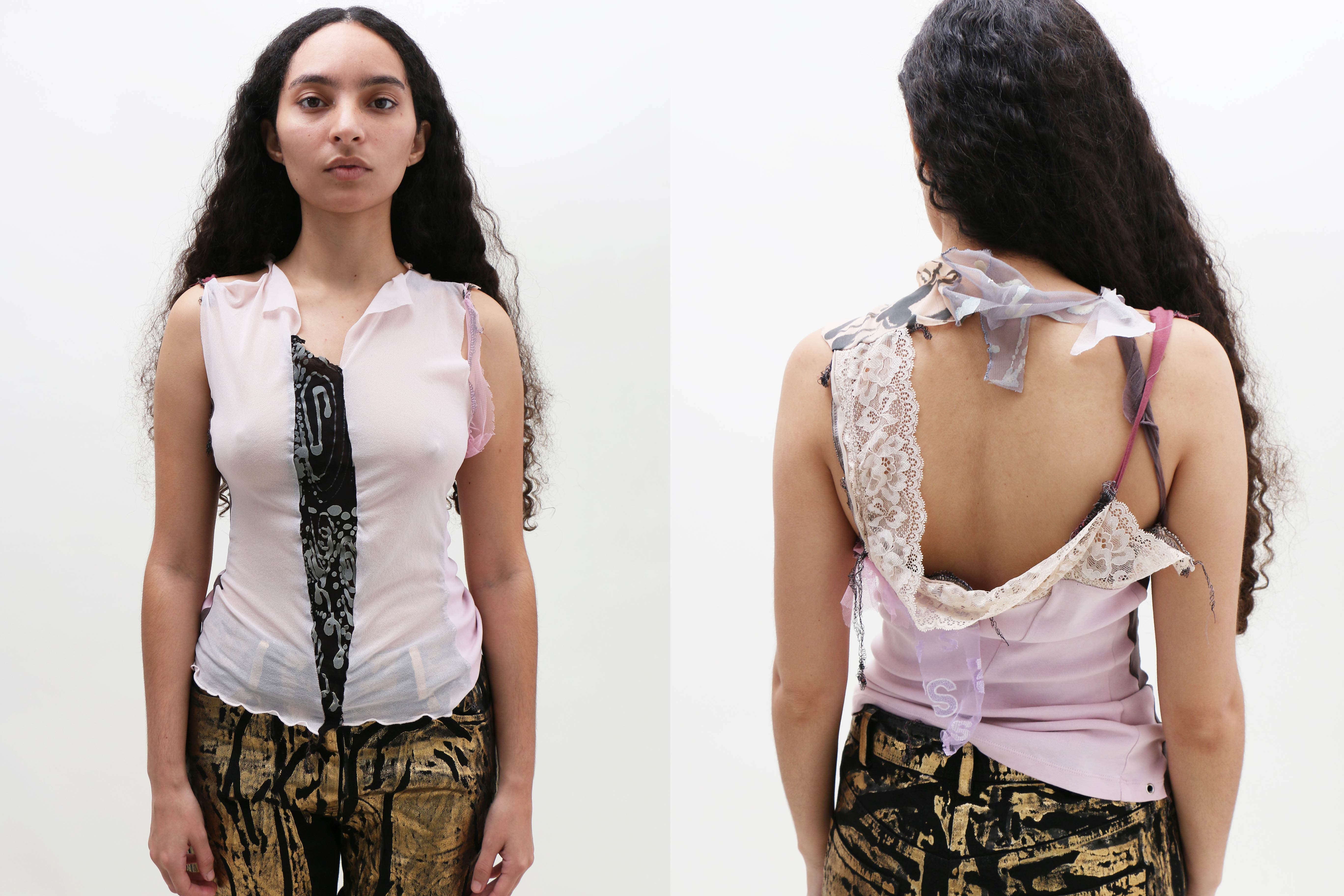 Maimoun SOS SKYN Pink Lace Montage Top