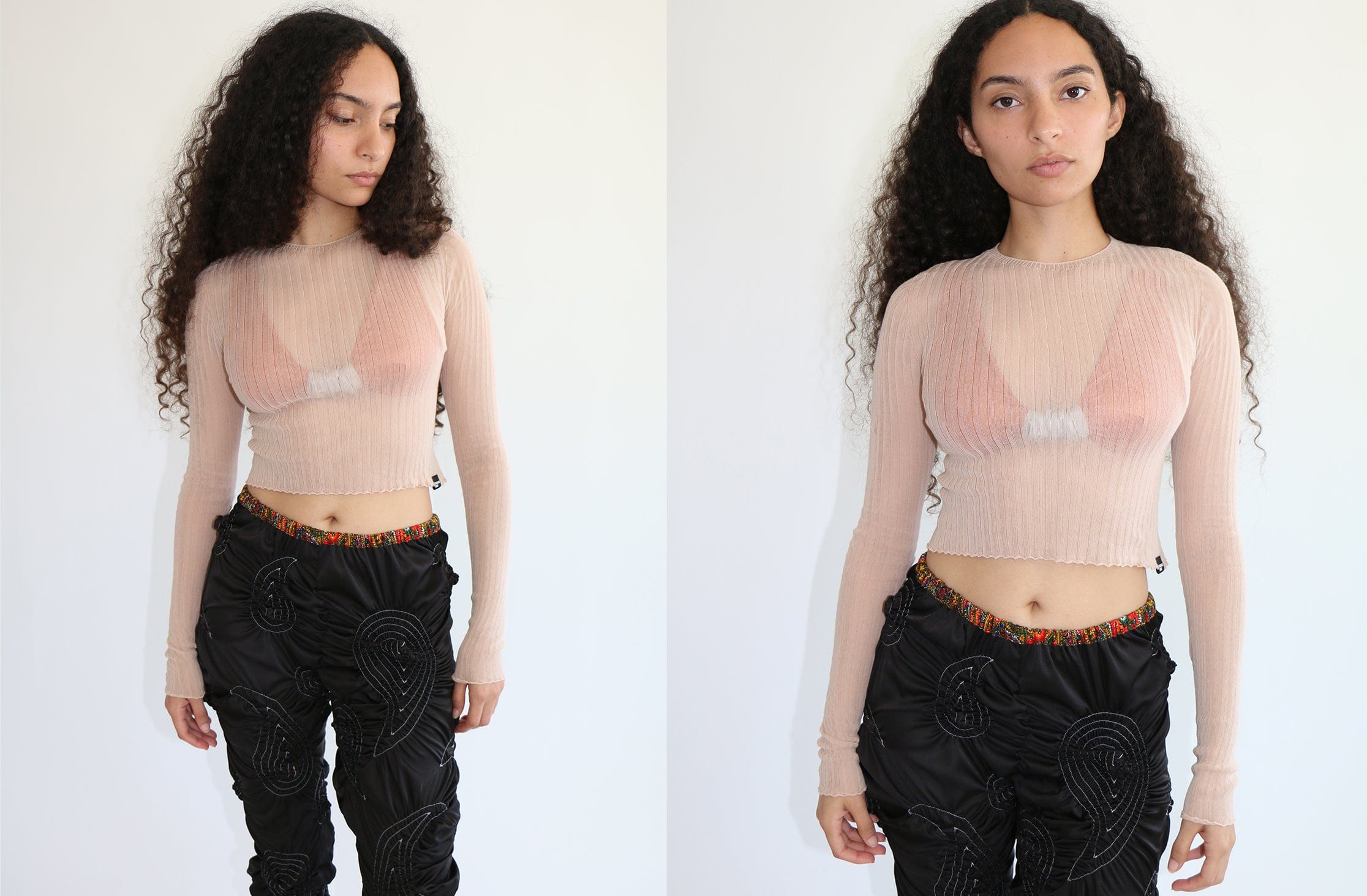 Maimoun Standard Issue Blush Tulle Crop Top