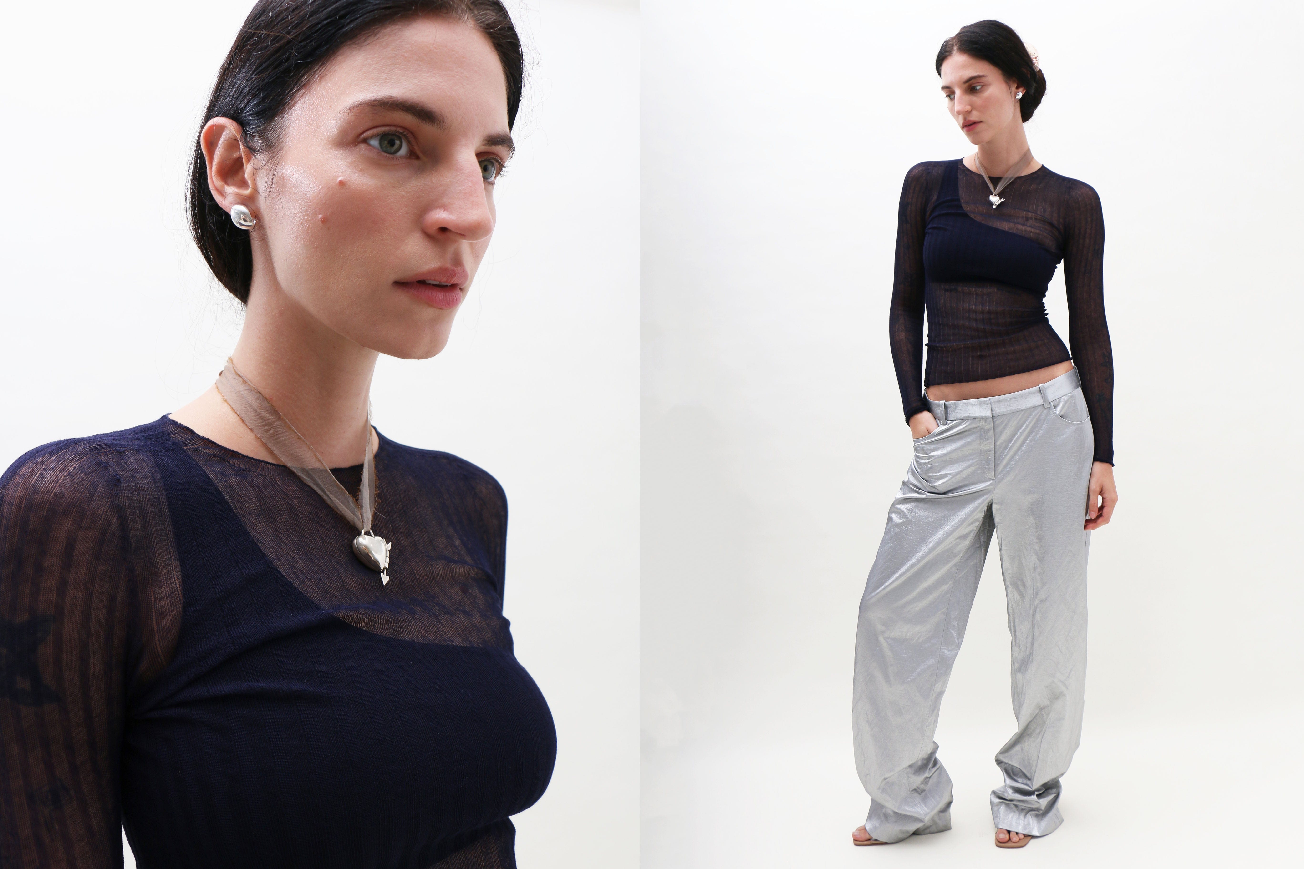 Maimoun Standard Issue Navy Tulle Top
