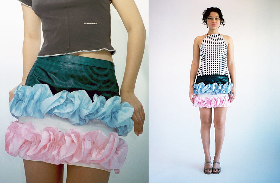 Maimoun Super Yaya Dark Green Nayla Mini Skirt