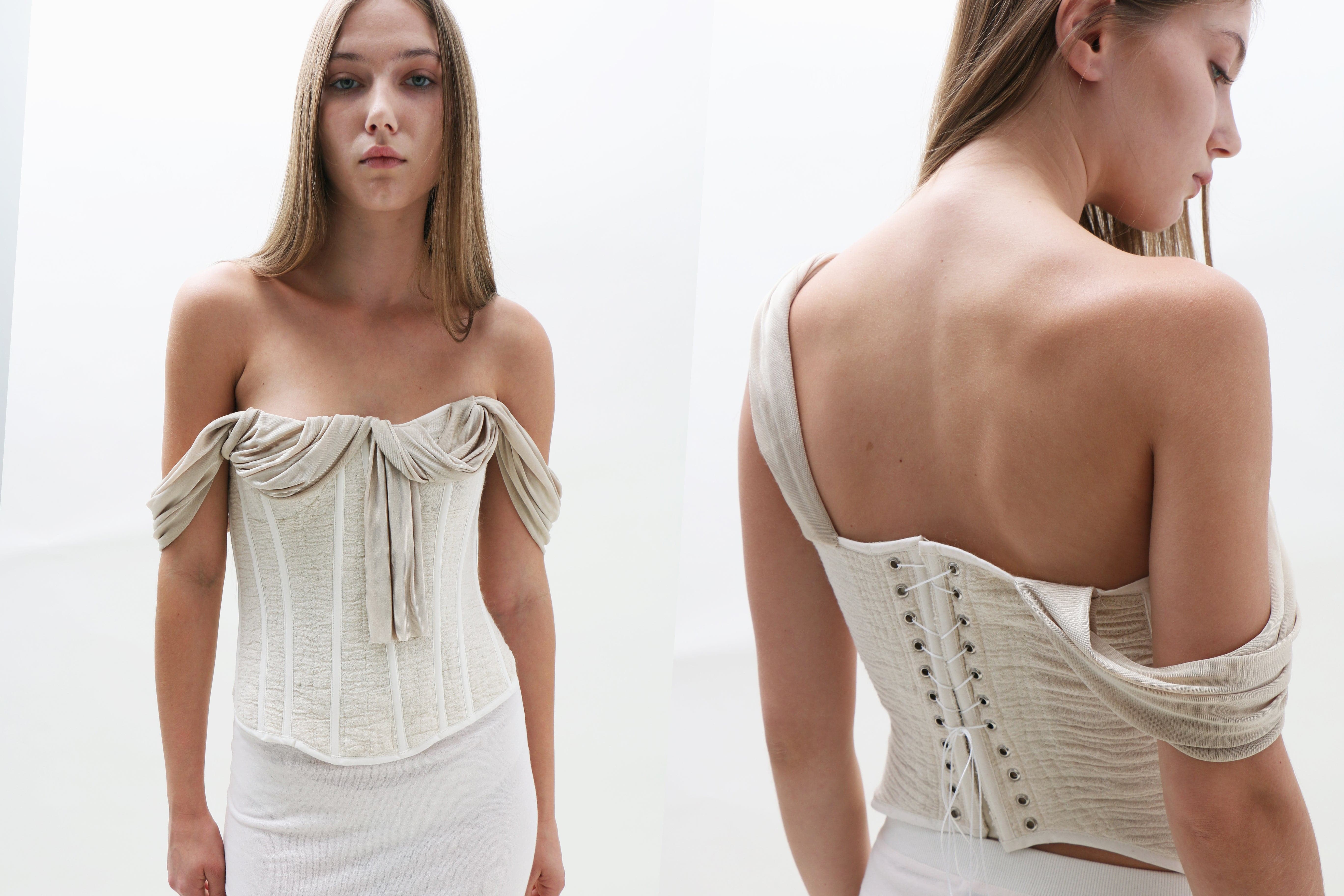 Sylvi Sundkler - Creme Shrunken Corset | MAIMOUN