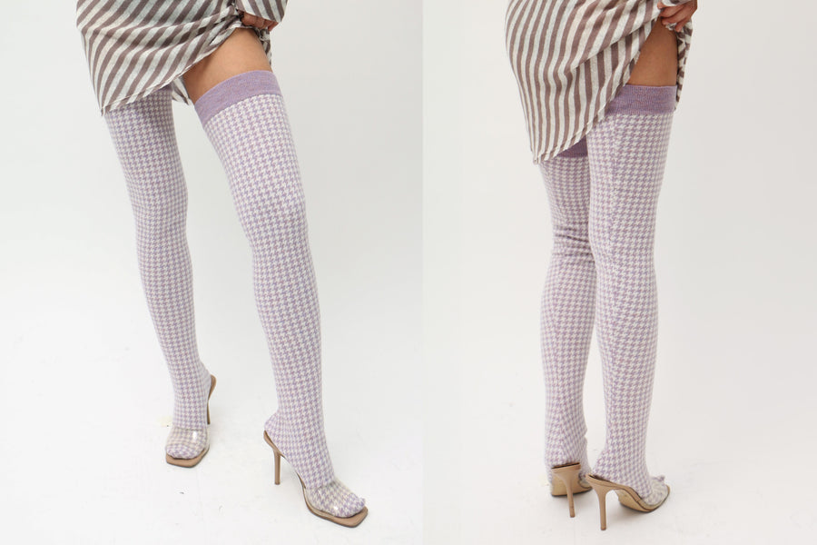Maimoun Talia Byre Lilac Dogtooth Socks