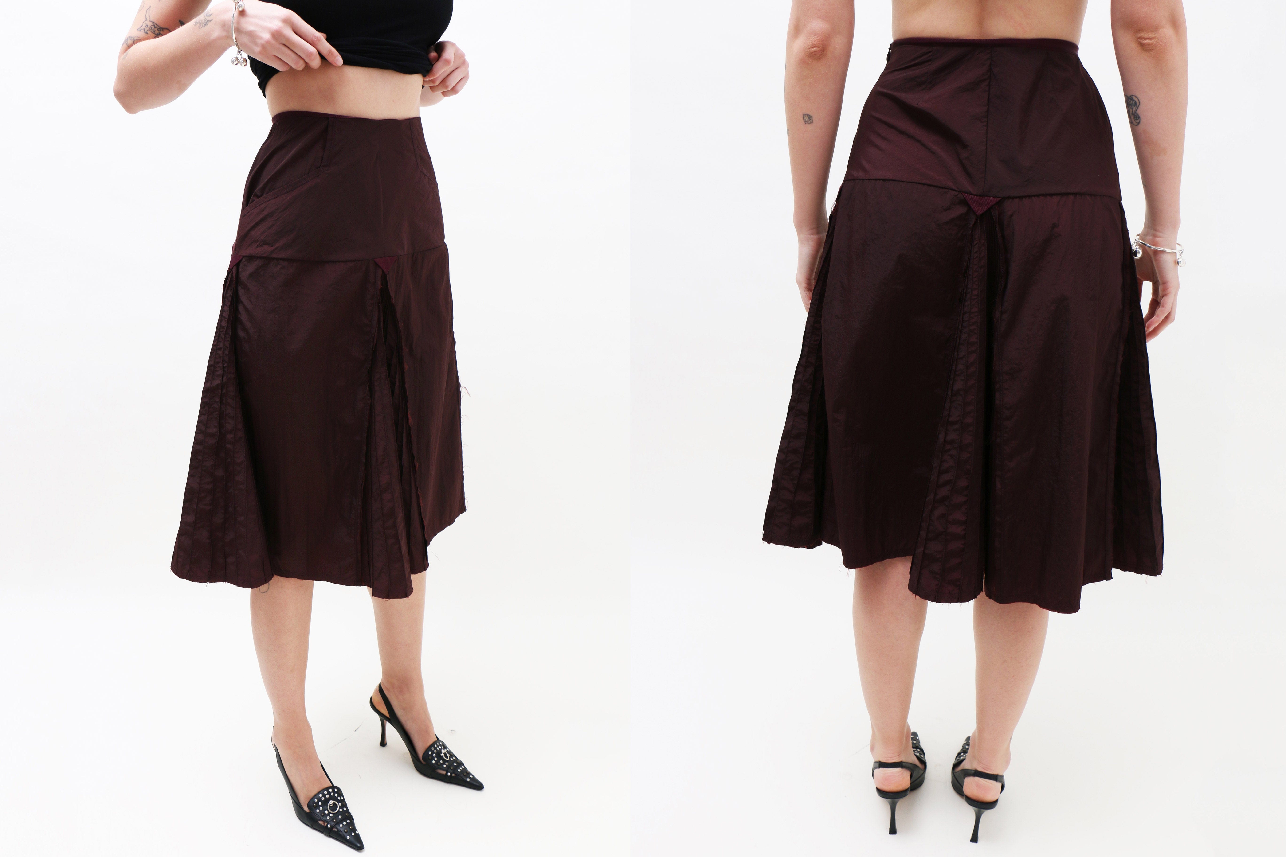 Maimoun Talia Byre Burgundy Pencil Skirt