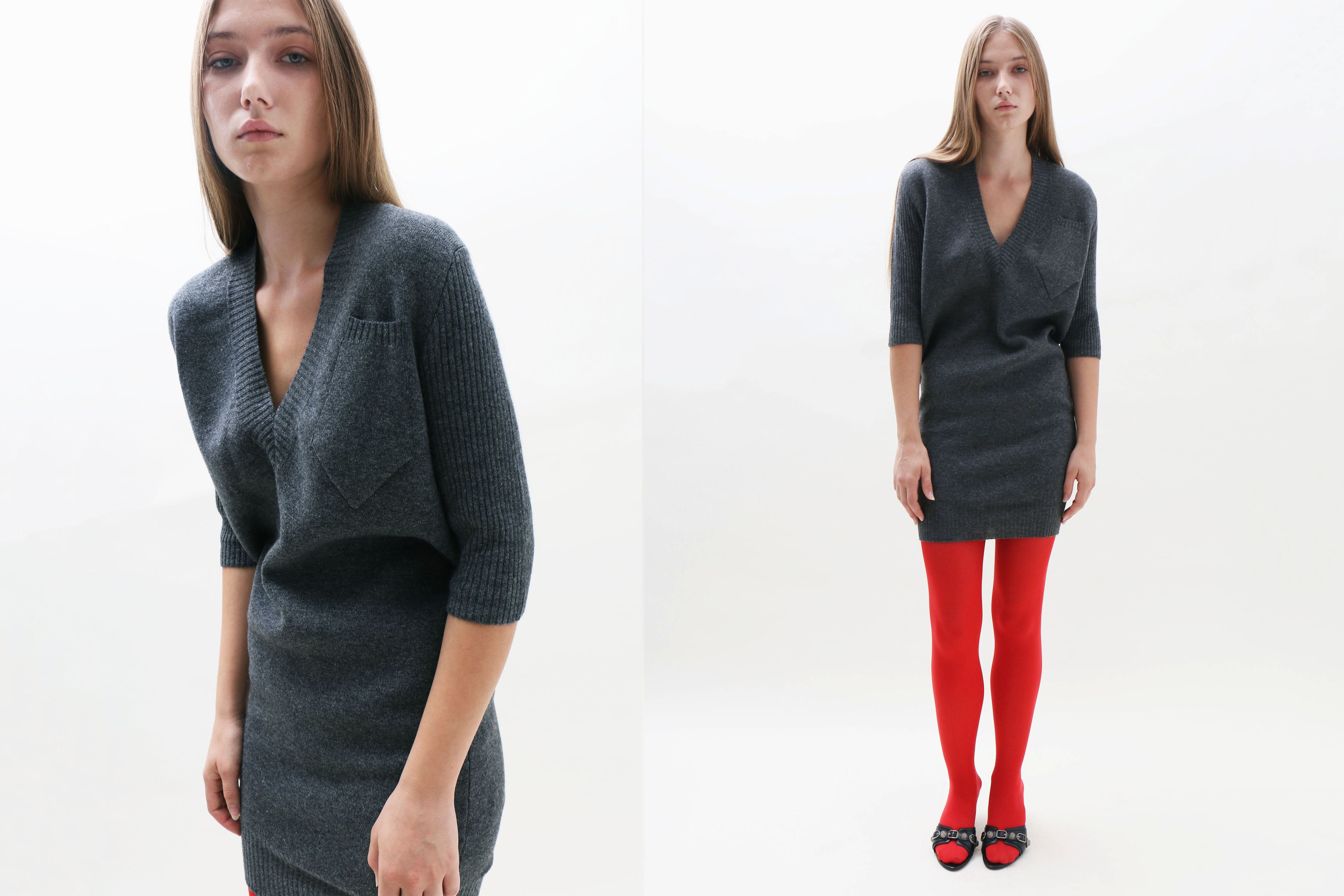 Maimoun Talia Byre Grey Cashmere Dress