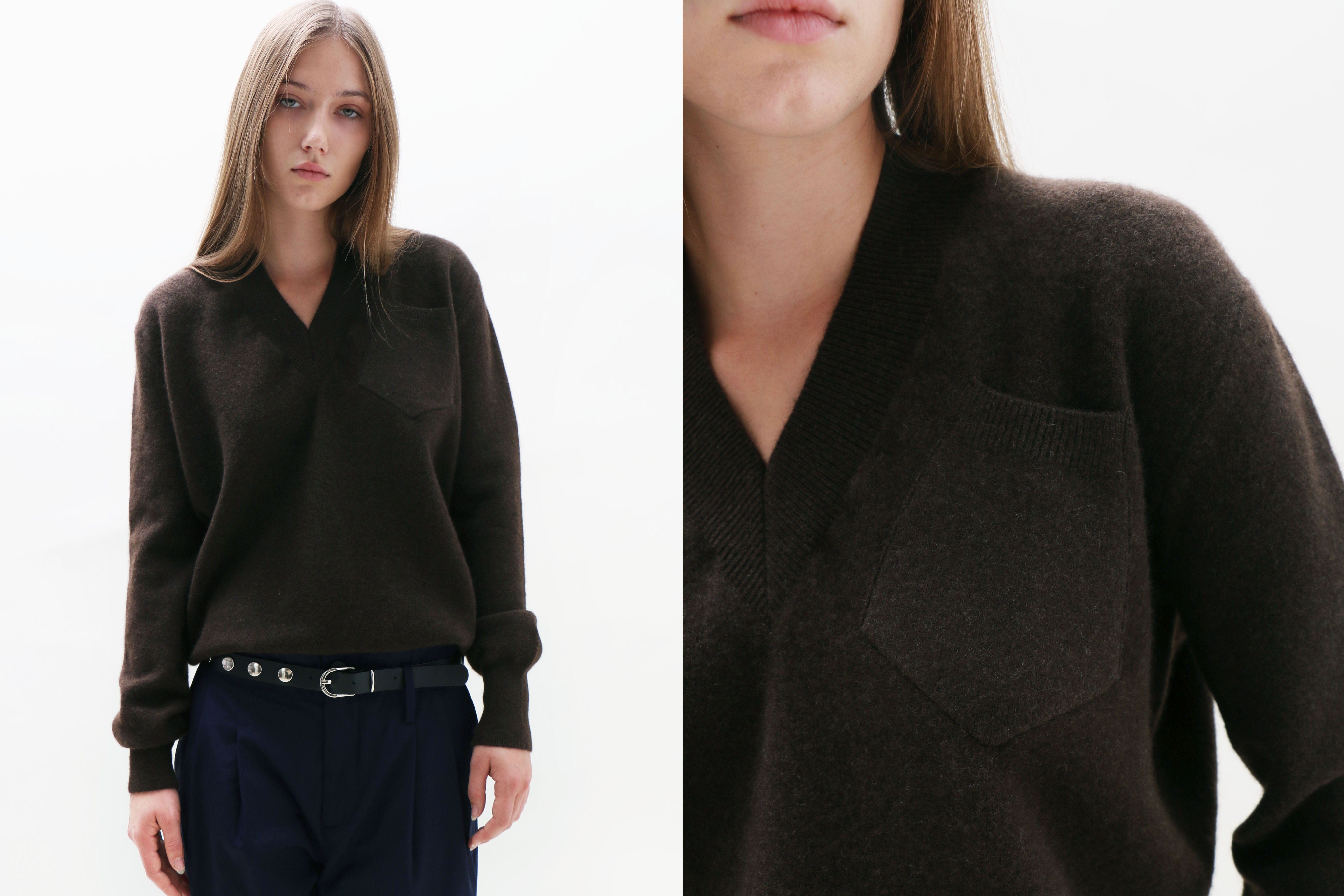 Maimoun Talia Byre Brown V Neck Jumper