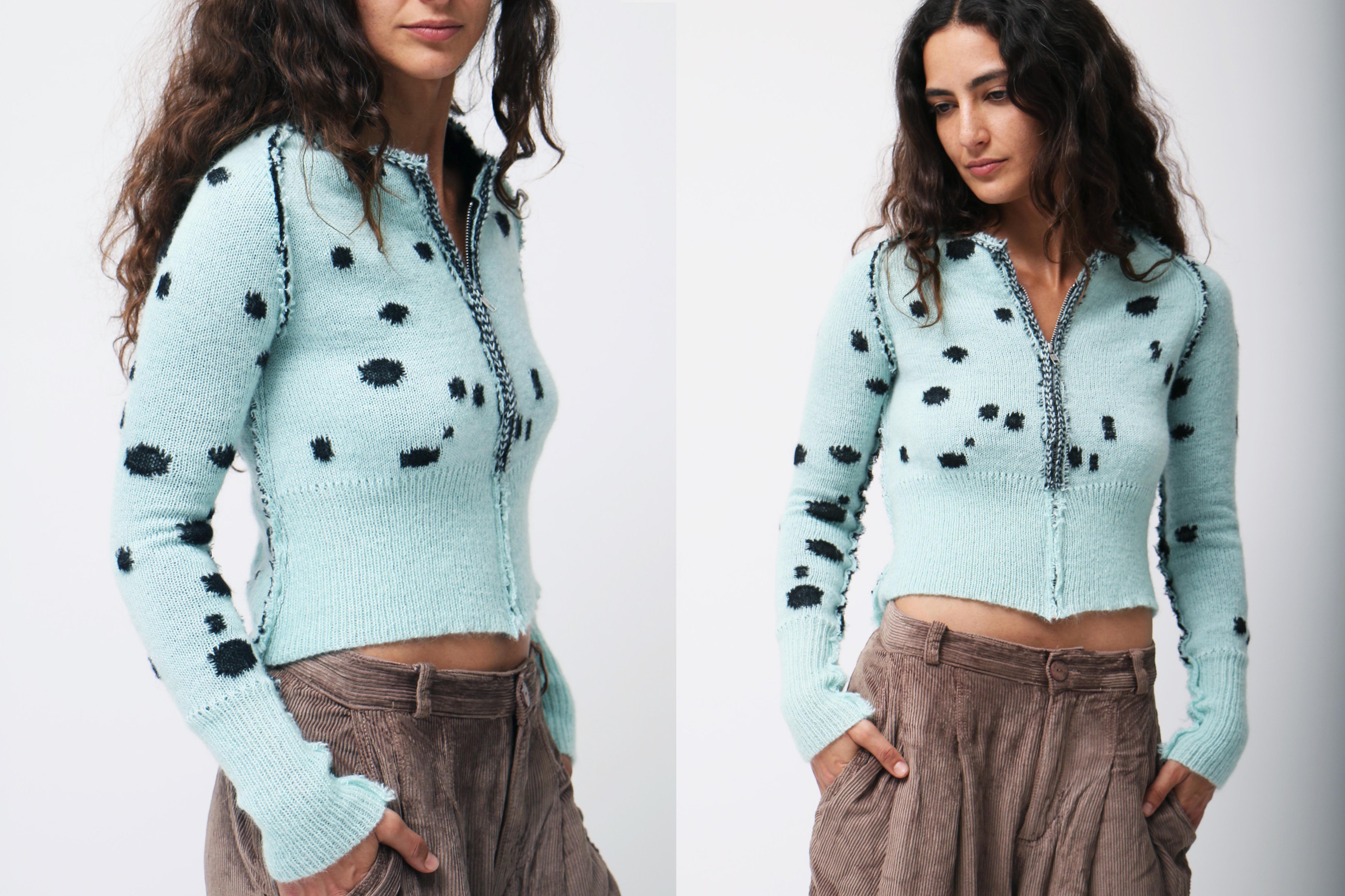 Maimoun Talia Byre Mint Dalmatian Cardigan