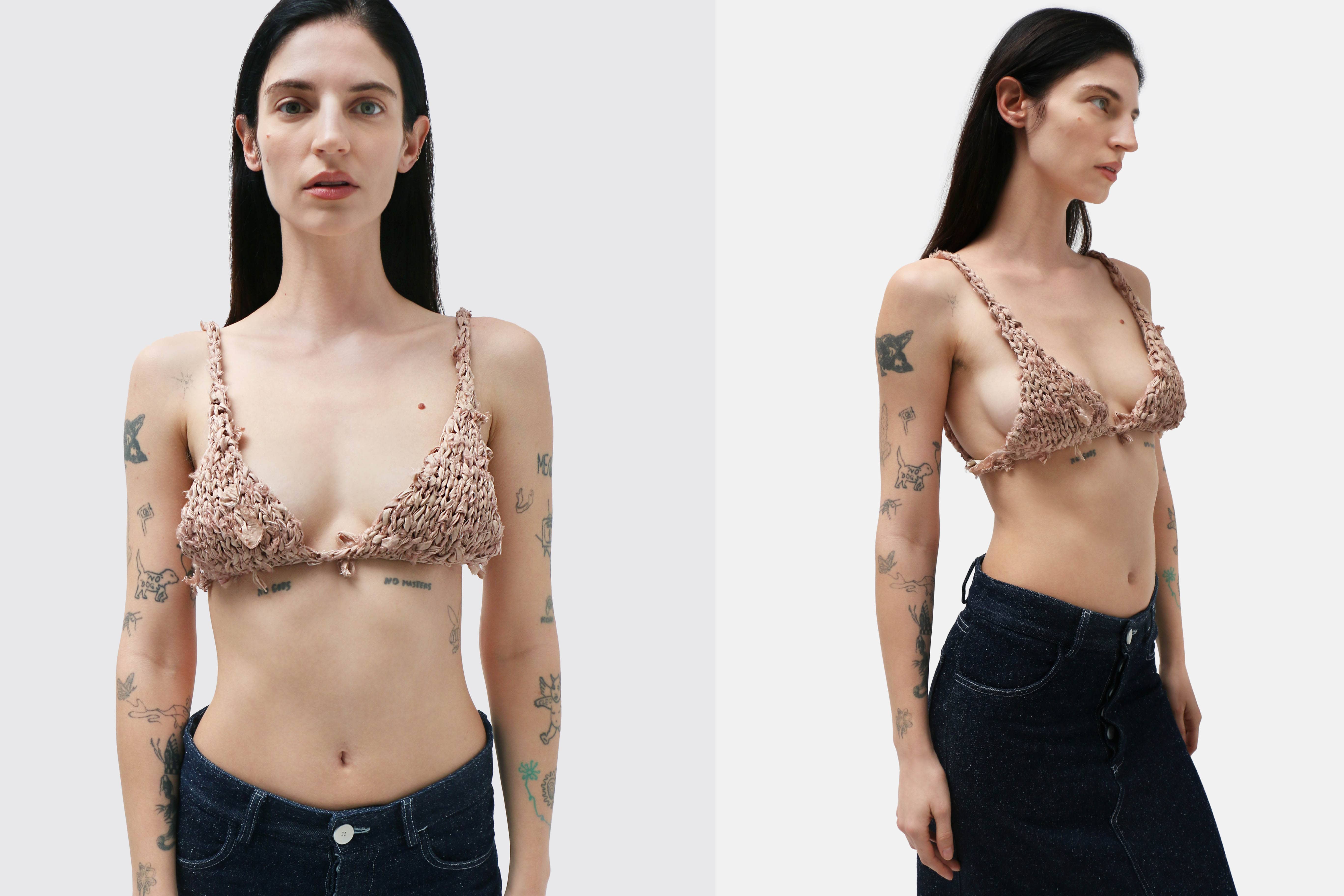 Maimoun Vaisseau Beige Silk Bralette