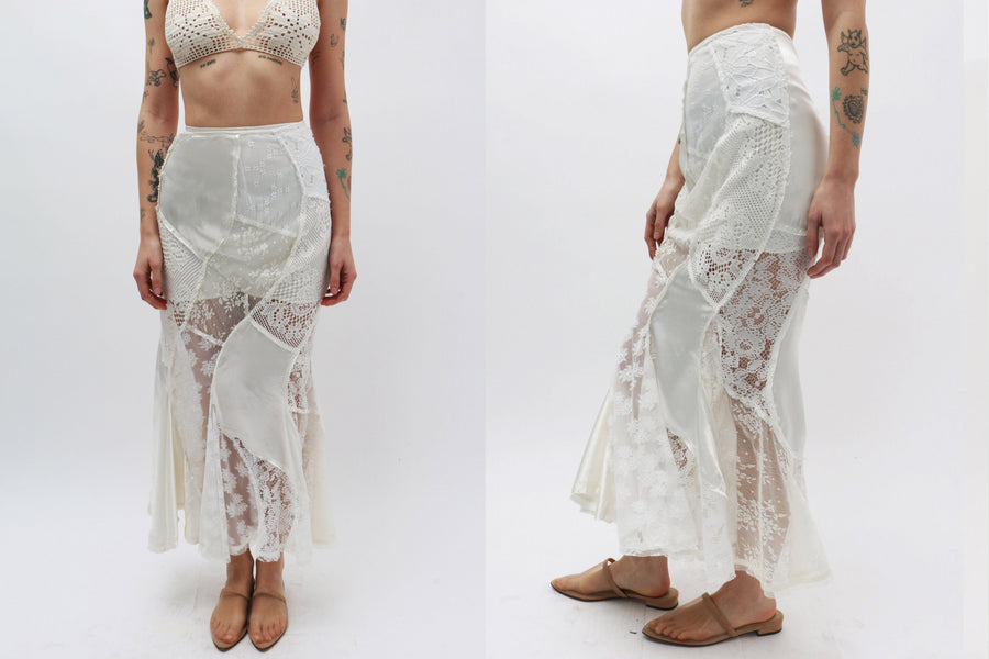 Maimoun Yuhan Wang Lace Patched Mermaid Skirt