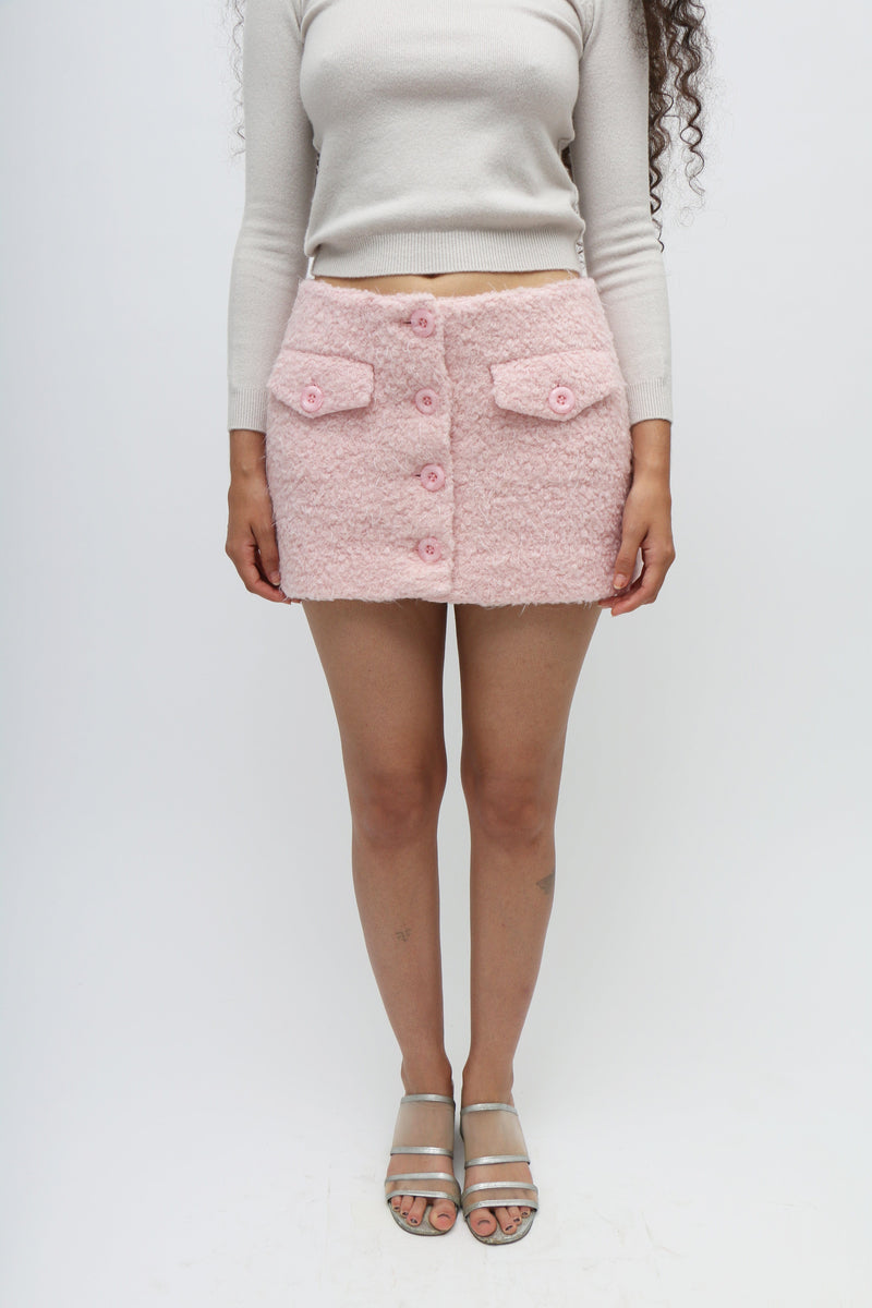Yuhan Wang ~ Pink Fluffy Mini Skirt | MAIMOUN