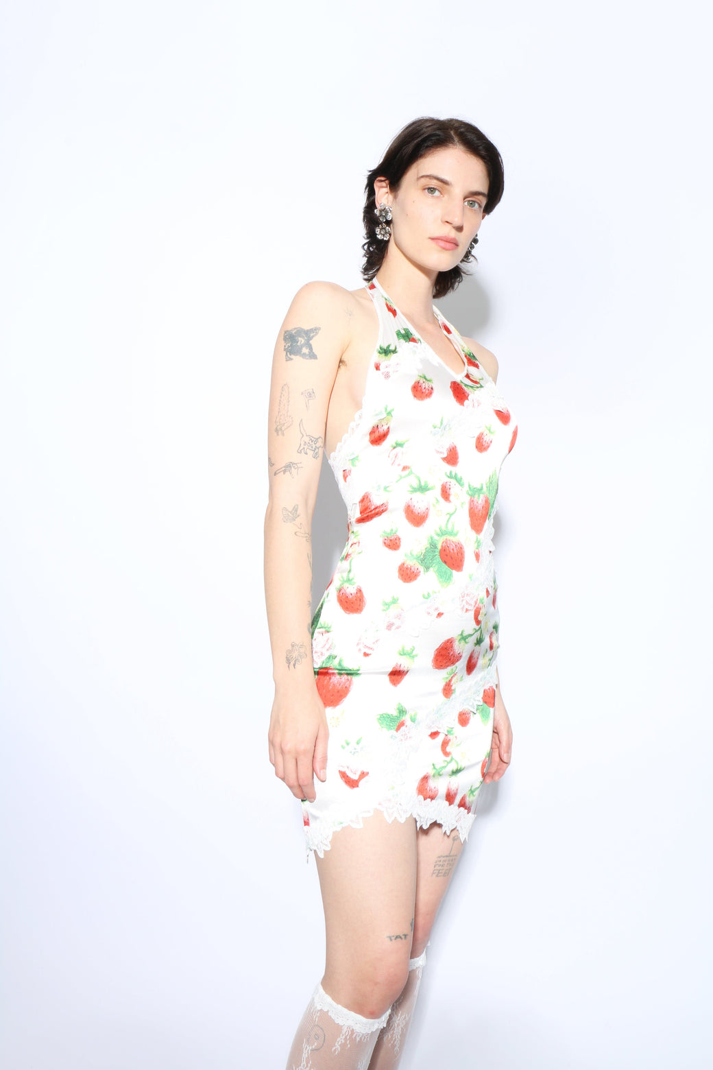 yuhan wang lace dress Yuhan Wang Draped Lace Dress in Ivory