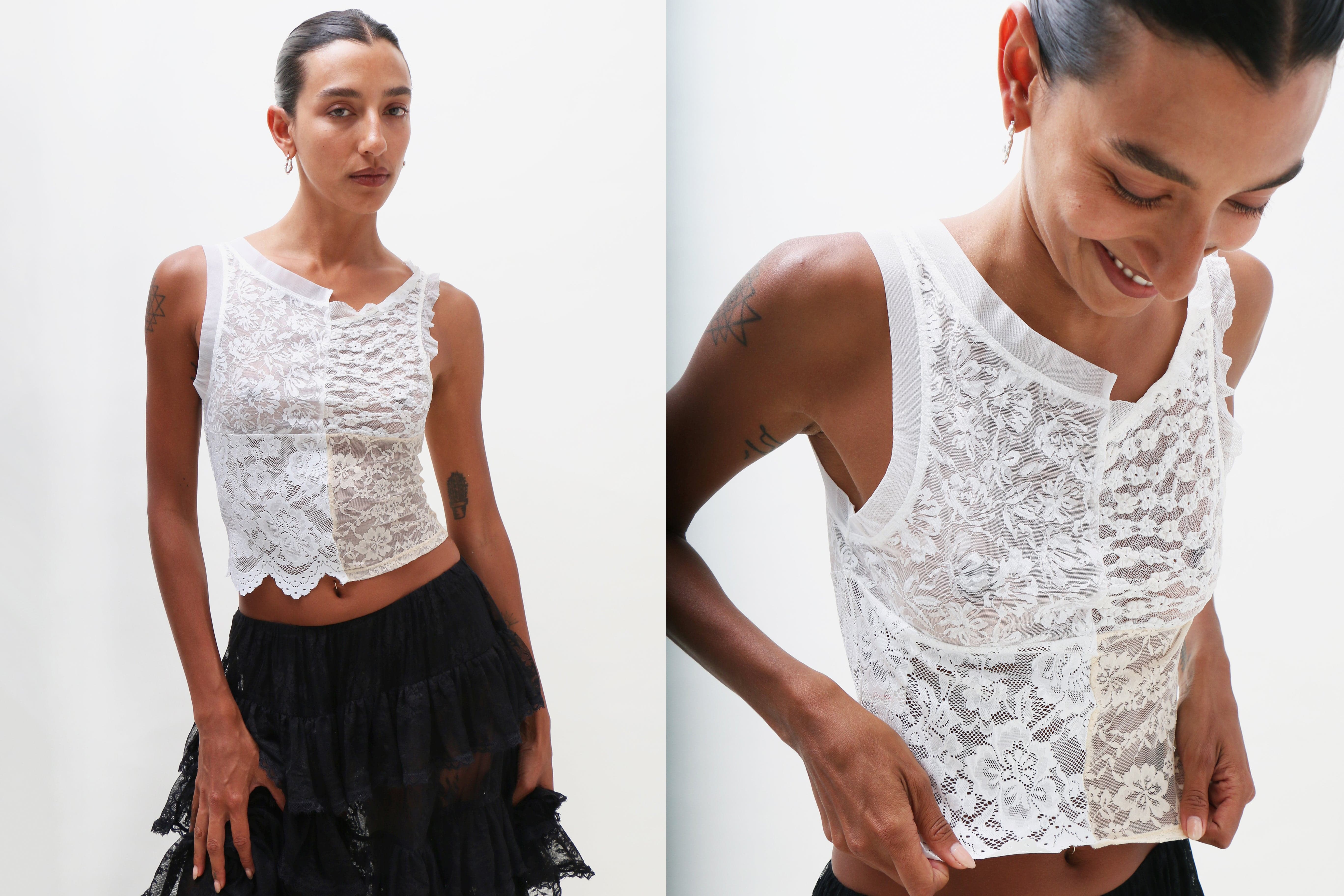 Maimoun Yuhan Wang Patchwork Lace Tank
