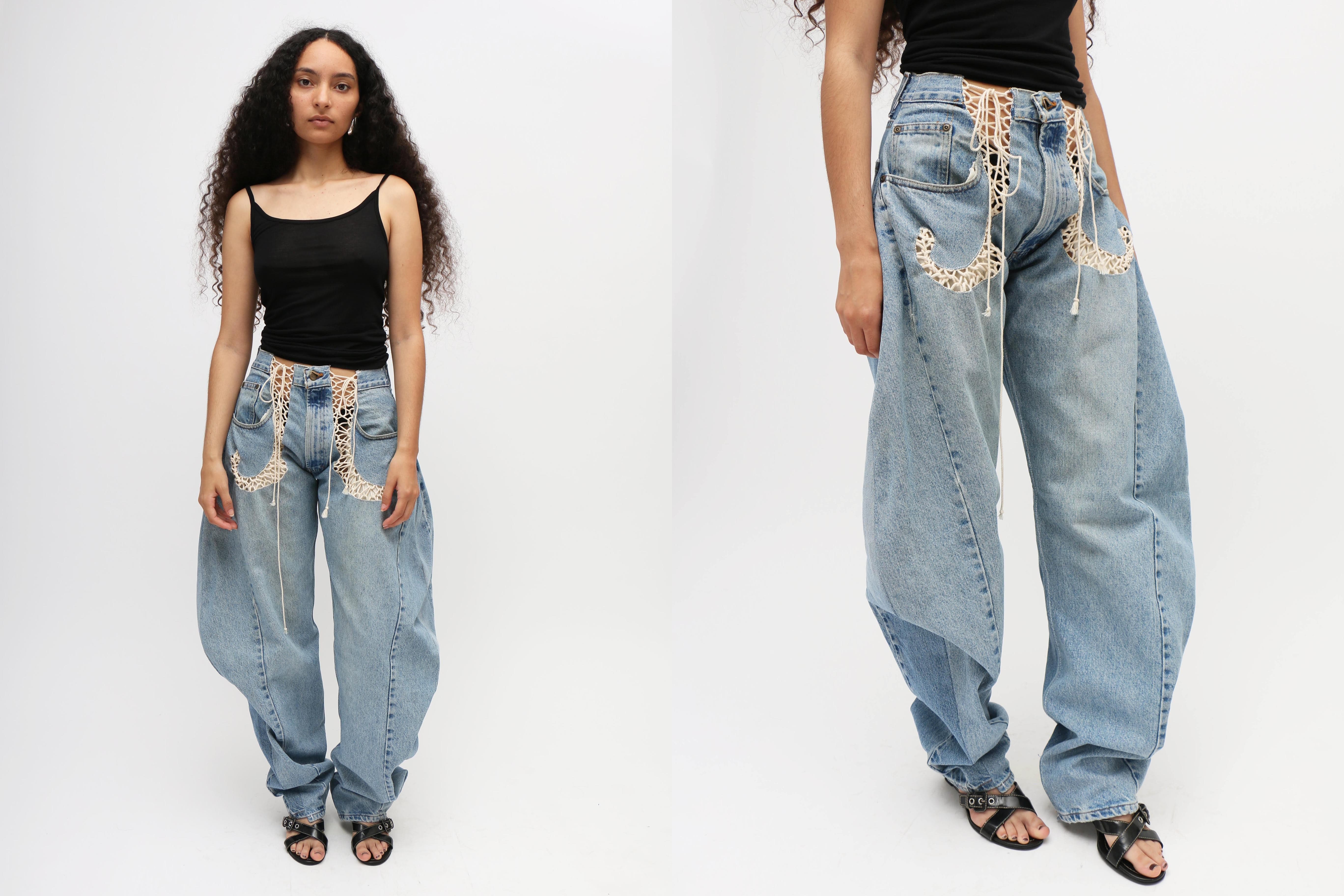 Maimoun Zoe Gustavia Anna Whalen Lace Circle Denim Pants