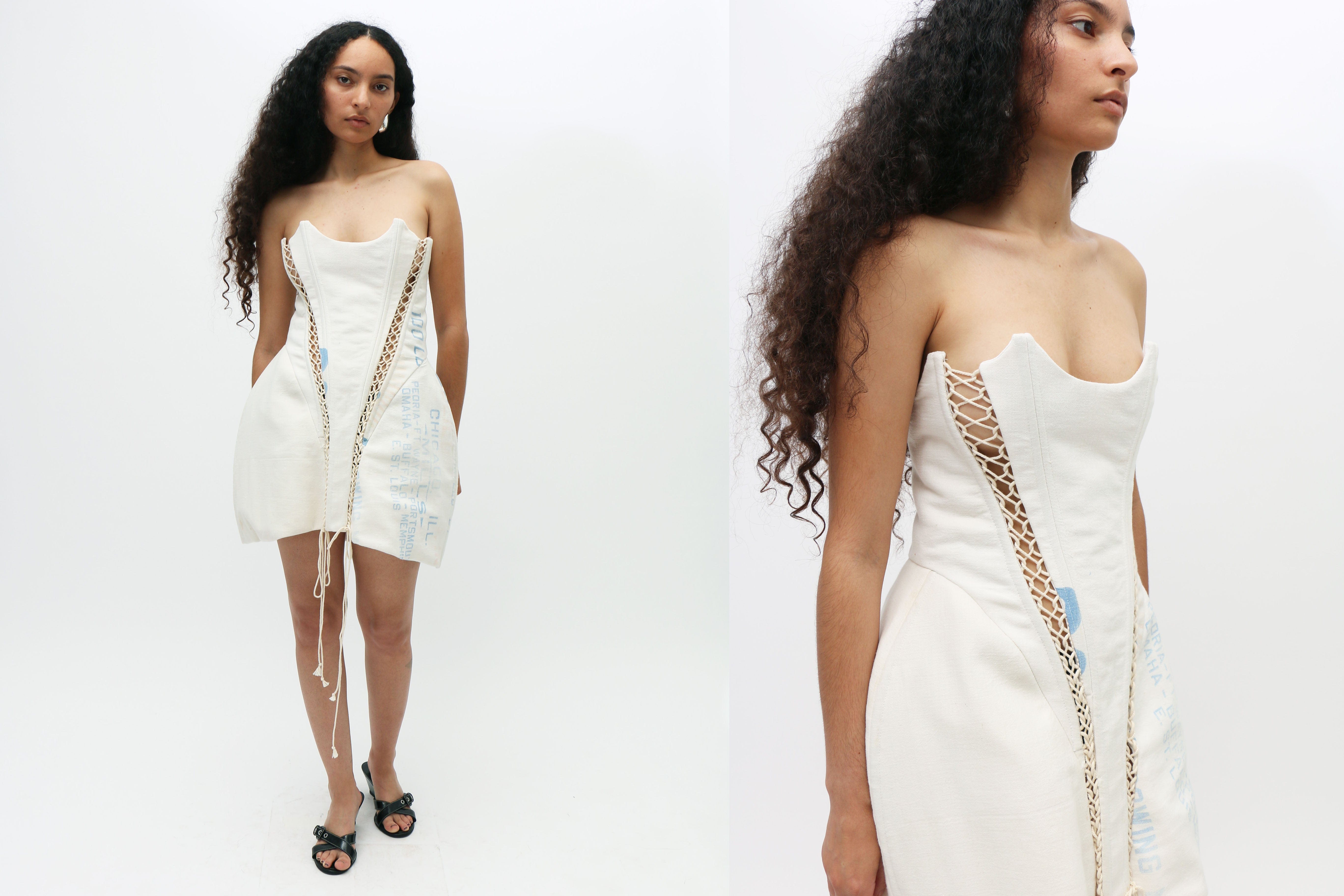 Maimoun Zoe Gustavia Anna Whalen Feedsack Stomacher Dress