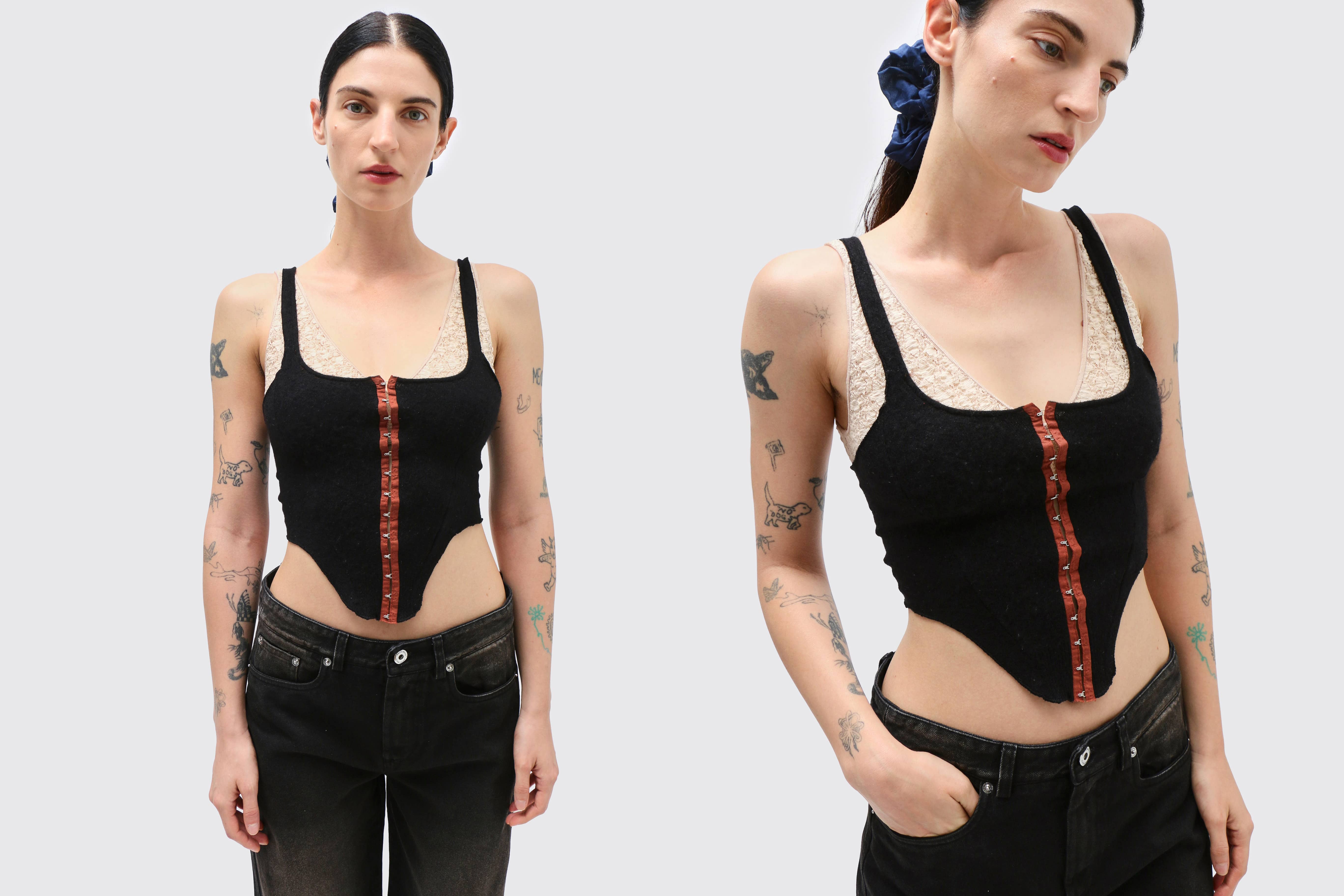 Maimoun Zoe Gustavia Anna Whalen Cashmere Hook and Eye Tank