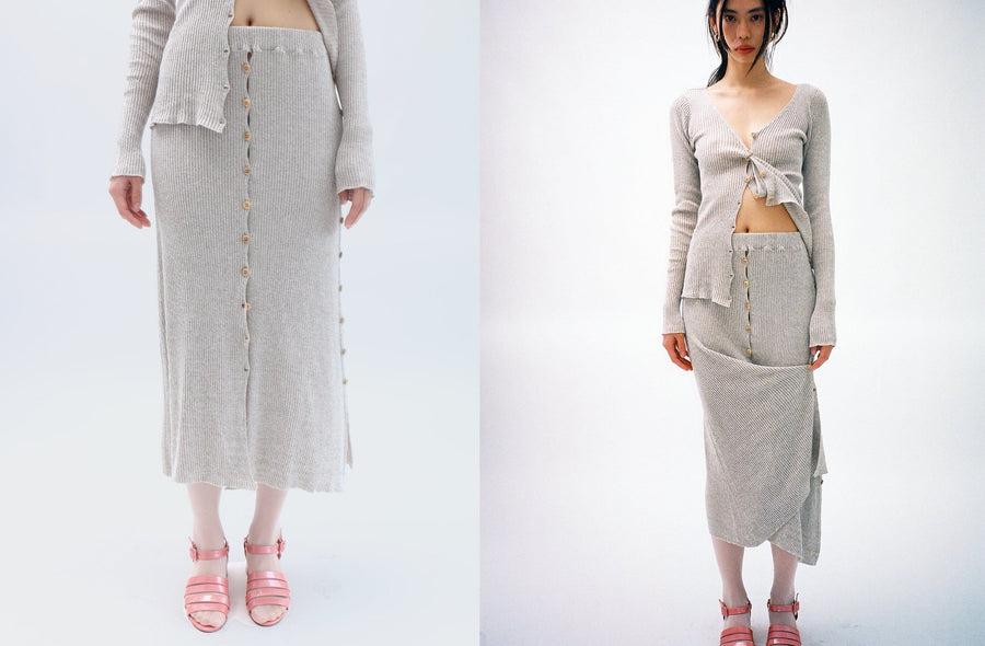 Maimoun Baserange Marron Melange Loulou Skirt