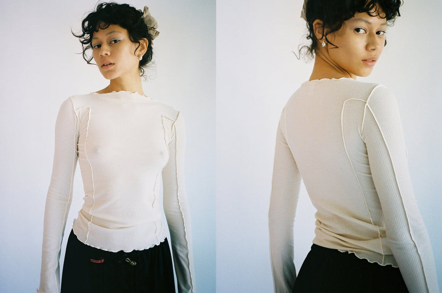 Maimoun Baserange Off White Omato Seam Top
