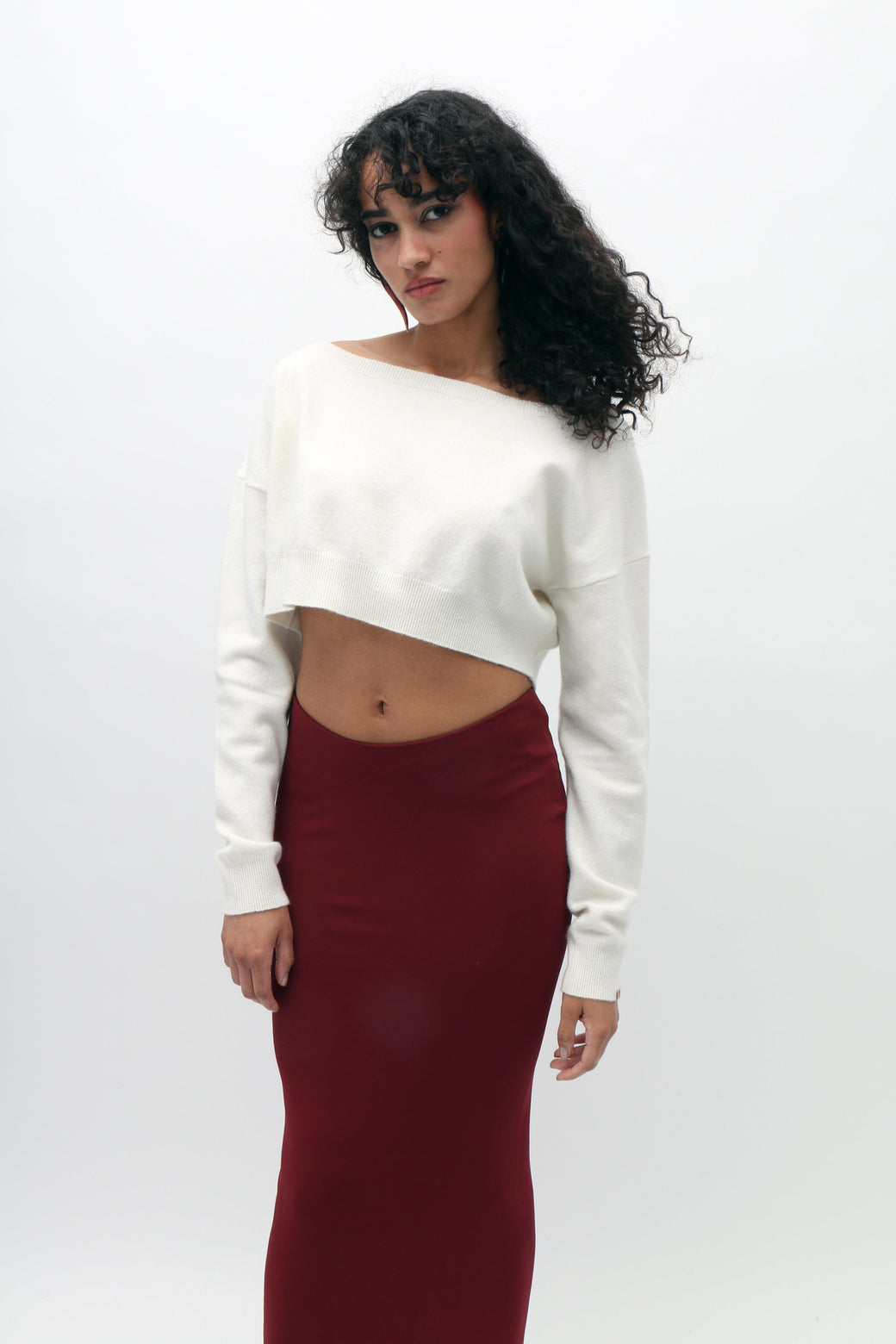 White extreme crop clearance jumper