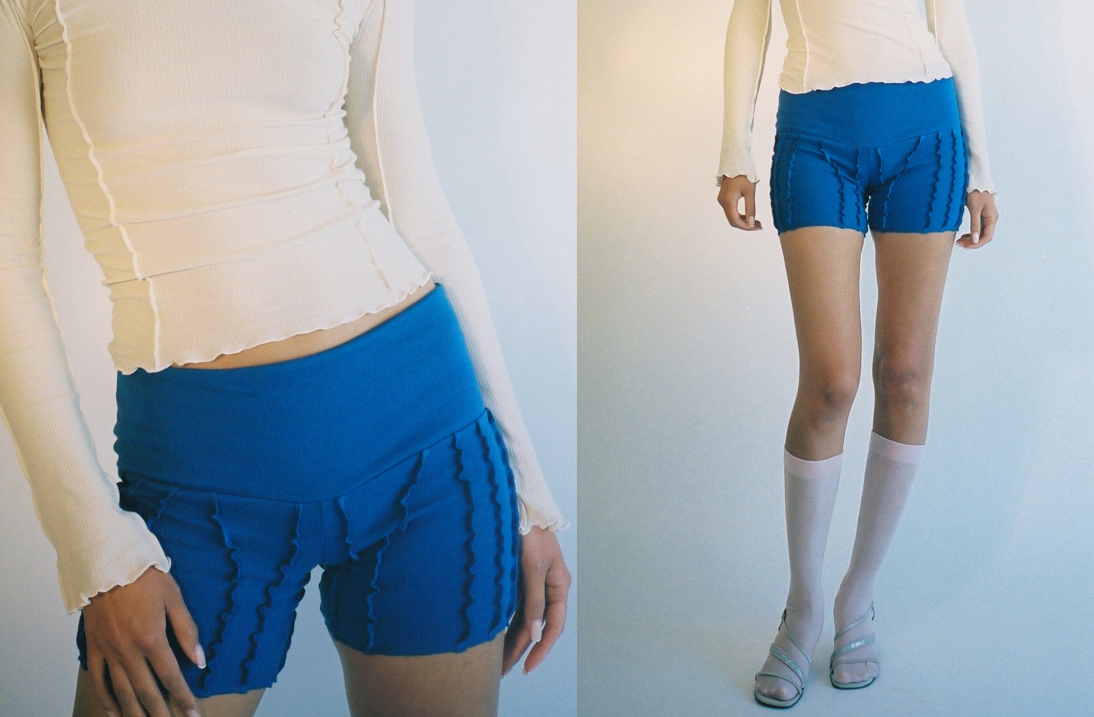 Maimoun Helena Manzano Yoga 3D Stripe Shorts