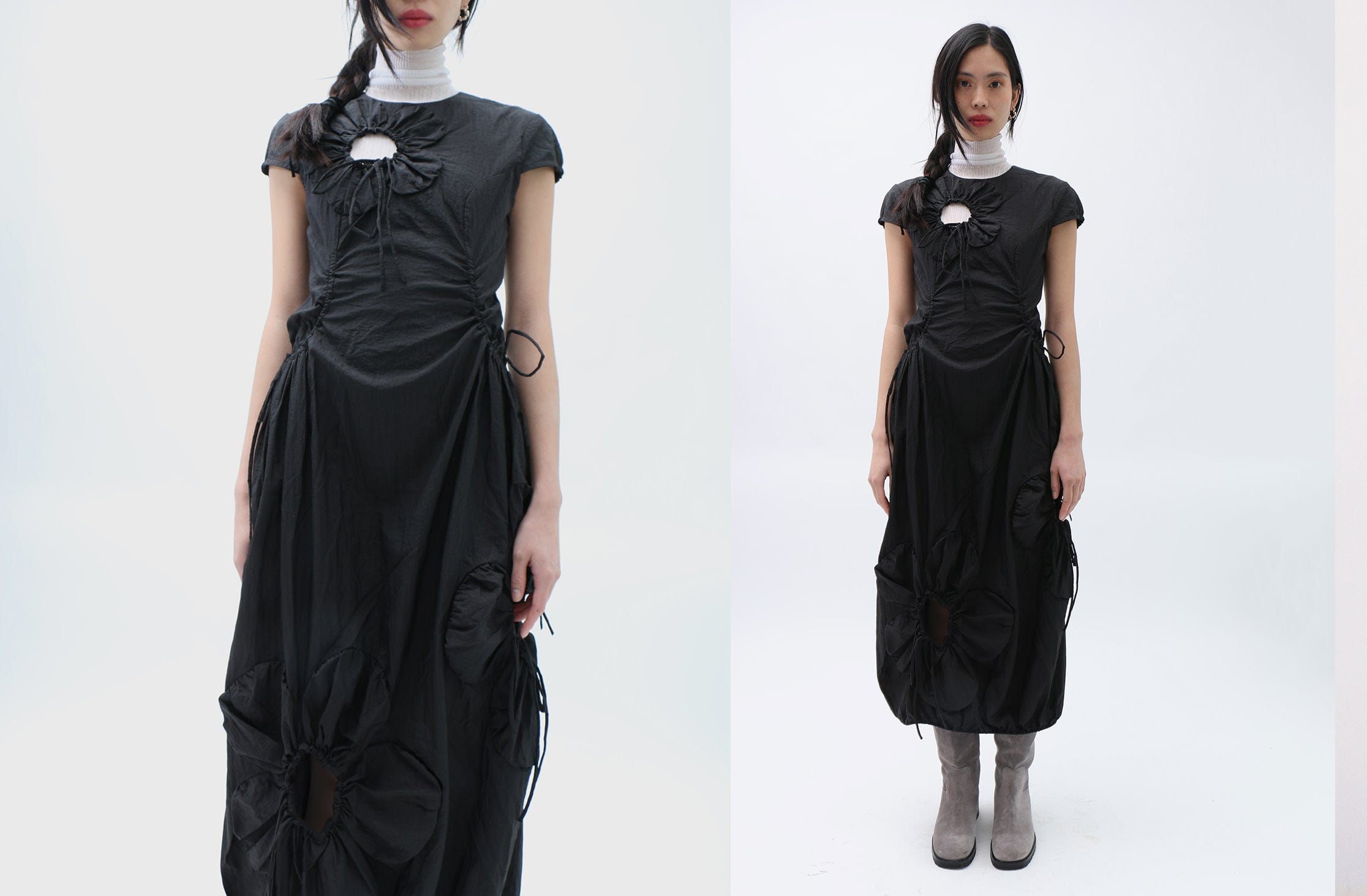 Maimoun J.Kim Black Flower Dress