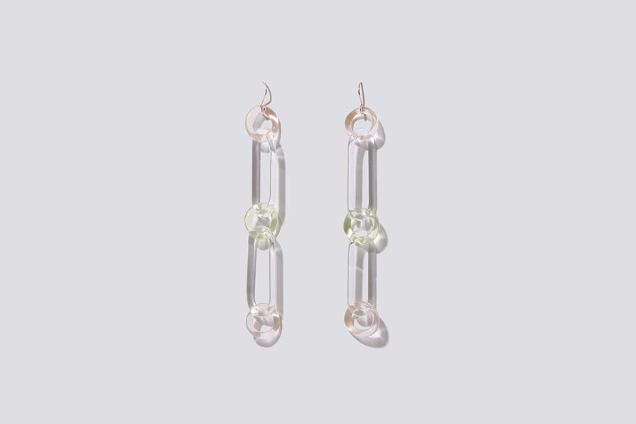 Circle + Oval Chain Earrings - MAIMOUN