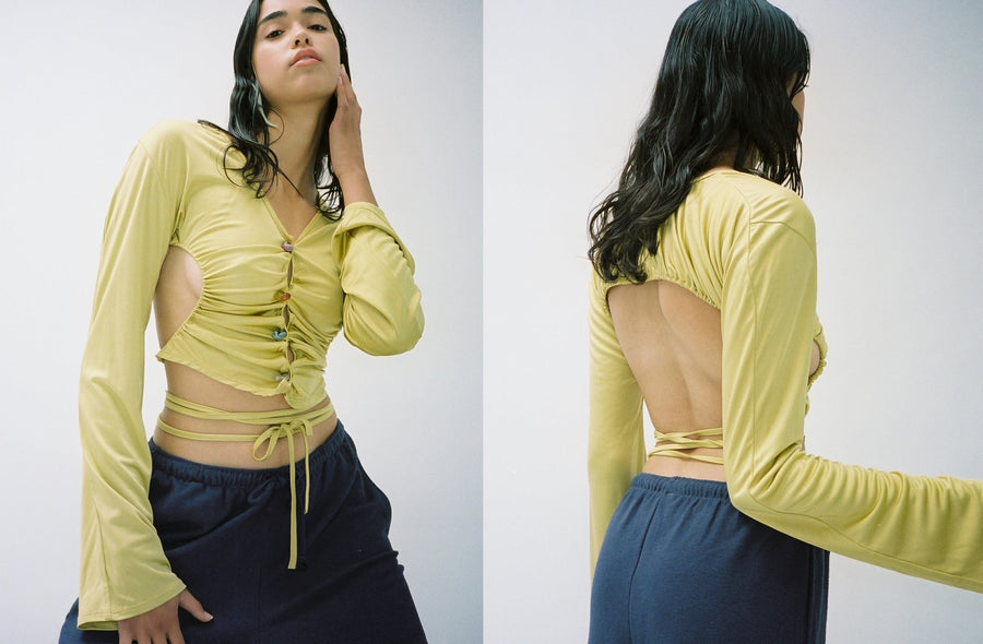 Maimoun Lucille Thièvre Sunflower Backless Cardi