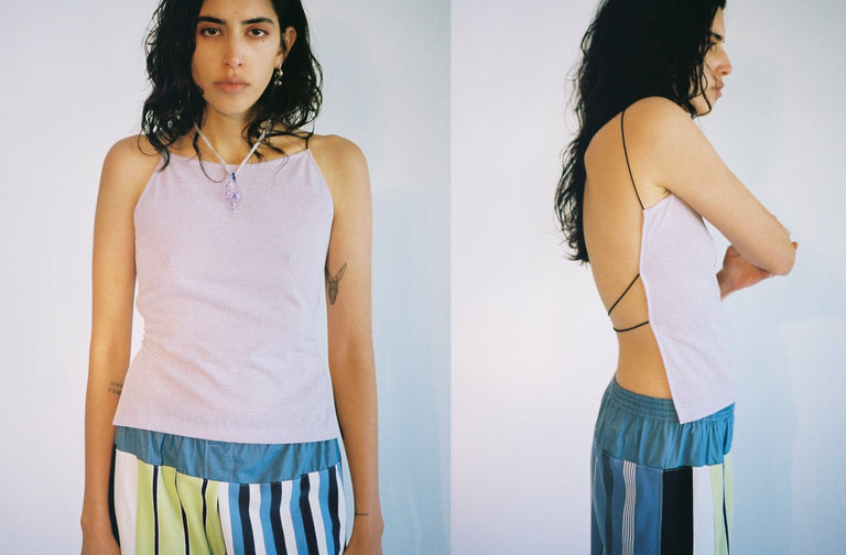 【関税込み】Maryam Nassir Zadeh ブルー Rex シャツ Maryam Nassir Zadeh - Iris Thea Top | MAIMOUN