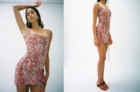 Priscavera ~ Jacquard Corset Mini Dress | MAIMOUN