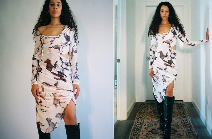 Maimoun Yuhan Wang Horses Draped Dress