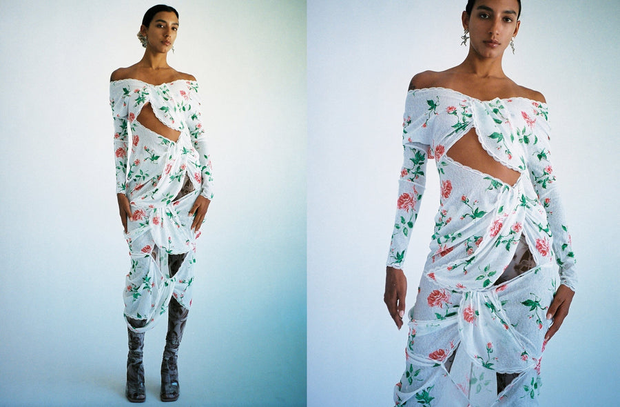 Maimoun Yuhan Wang Rose Knotted Dress