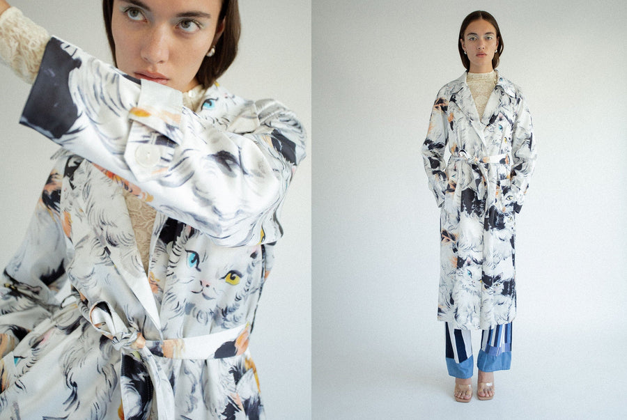 Maimoun Yuhan Wang Cat Printed Coat